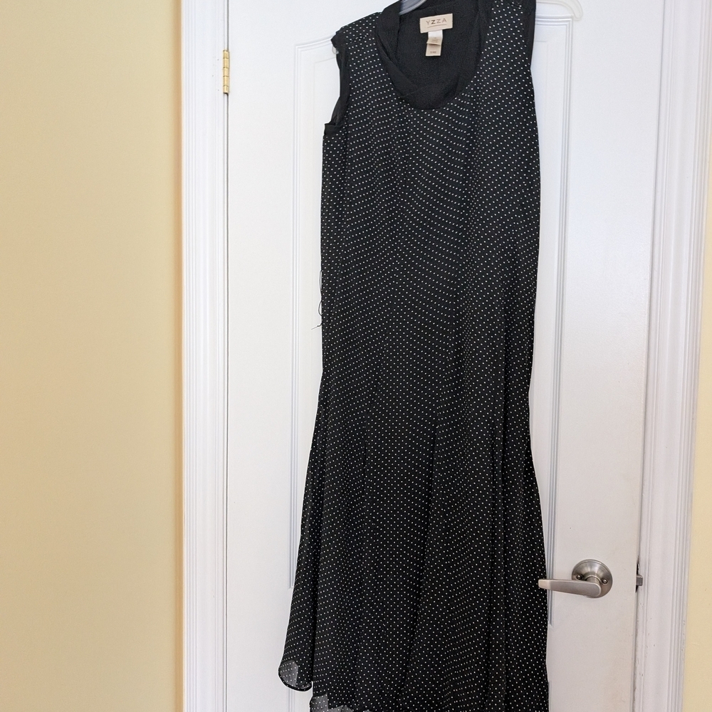 Vintage Black Polka Dot Dress Size 14